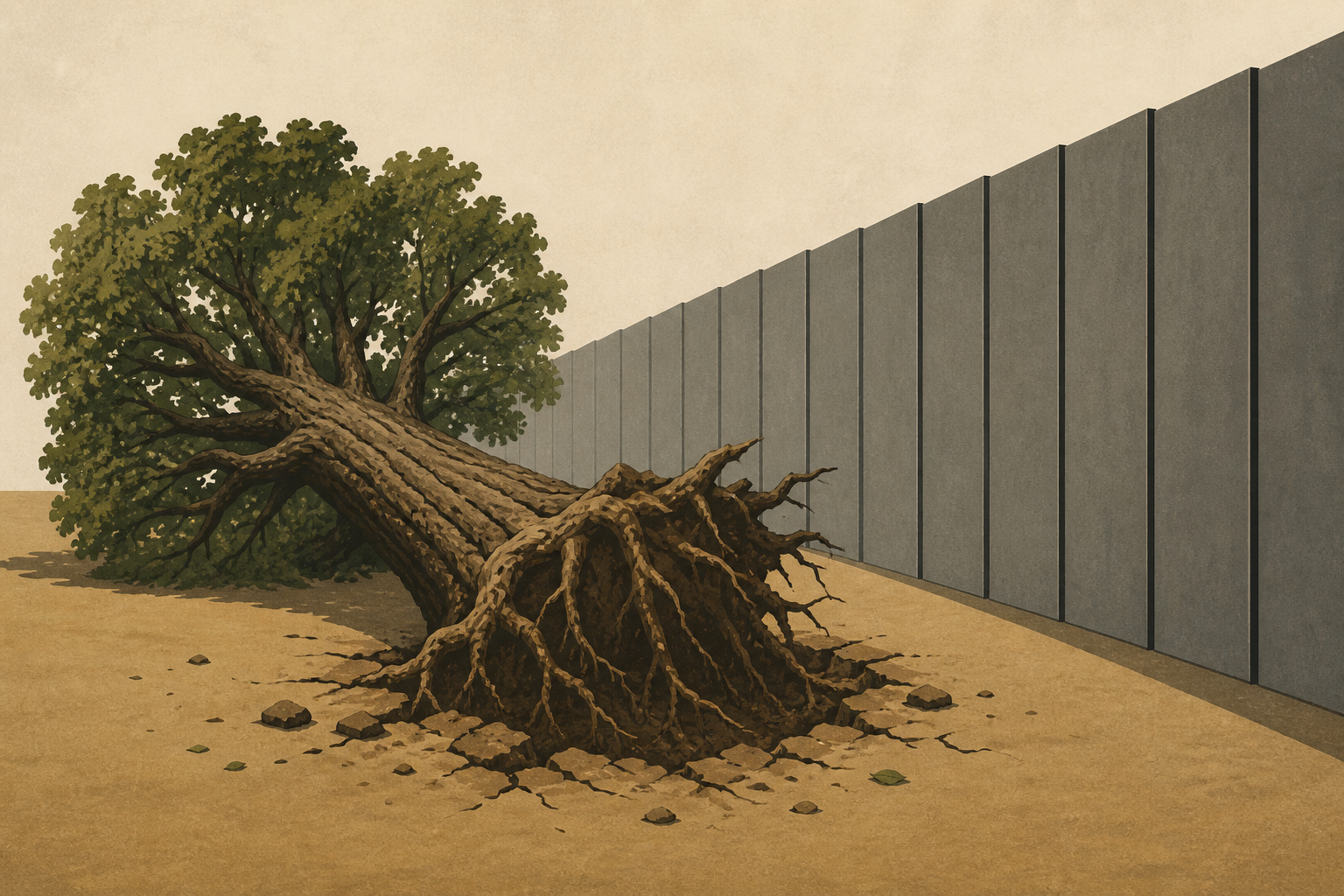 'Grandmother' tree uprooted for border wall construction