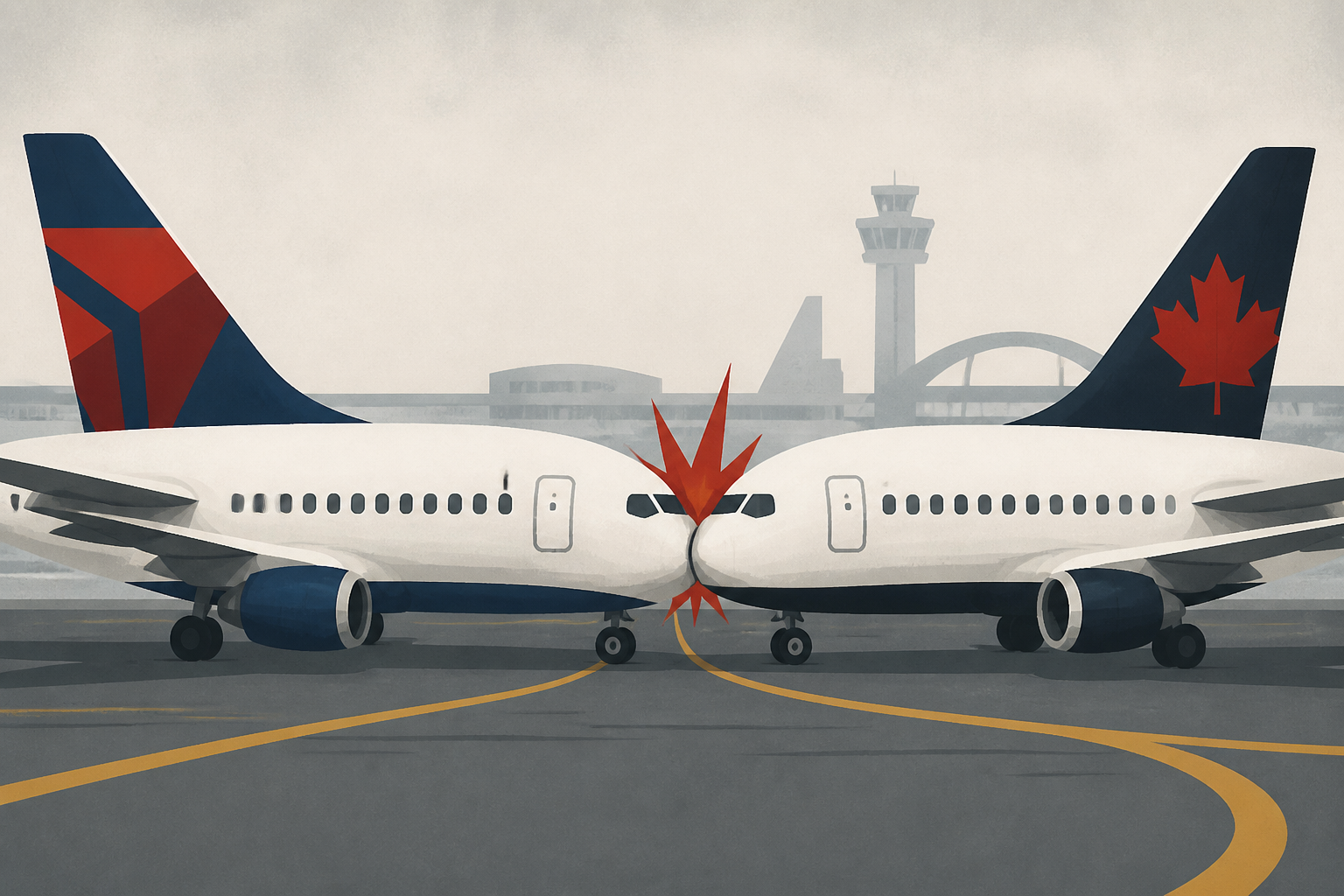 Delta and Air Canada planes collide on taxiway at Los Angeles International Airport