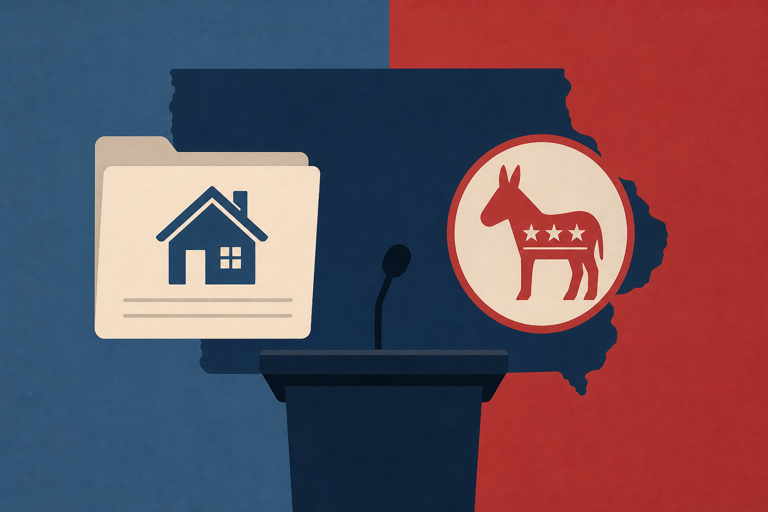 Zach Lahn’s residency history and Rob Sand’s party come under fire in first Iowa governor debate