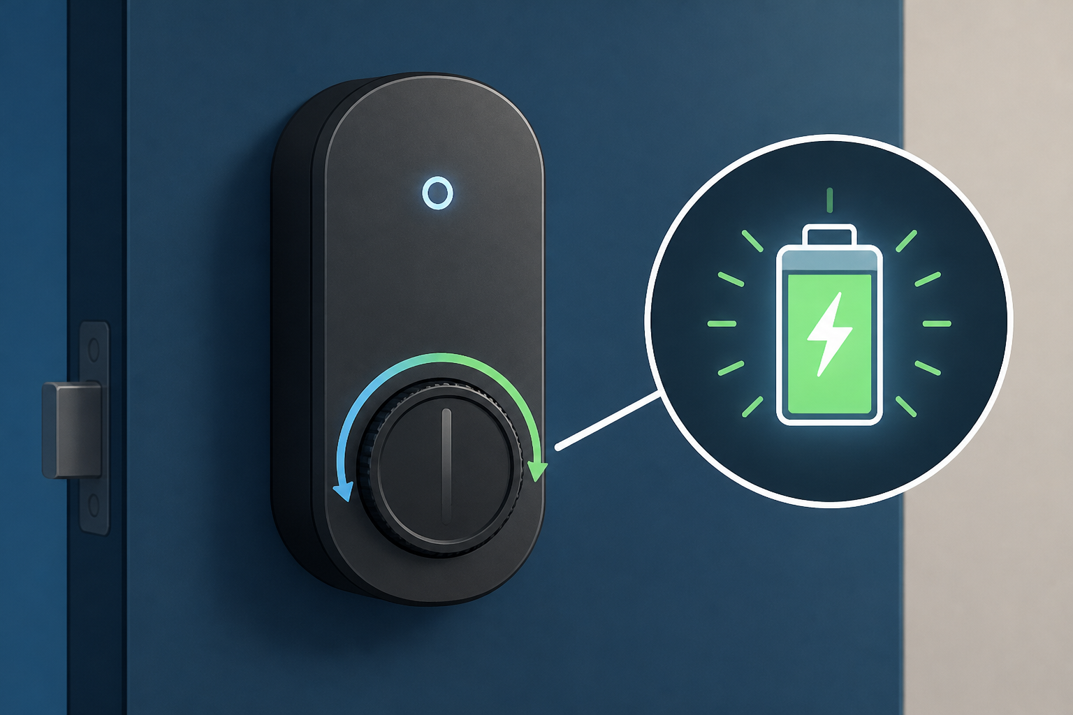Ring’s smart lock can be recharged by turning a dial