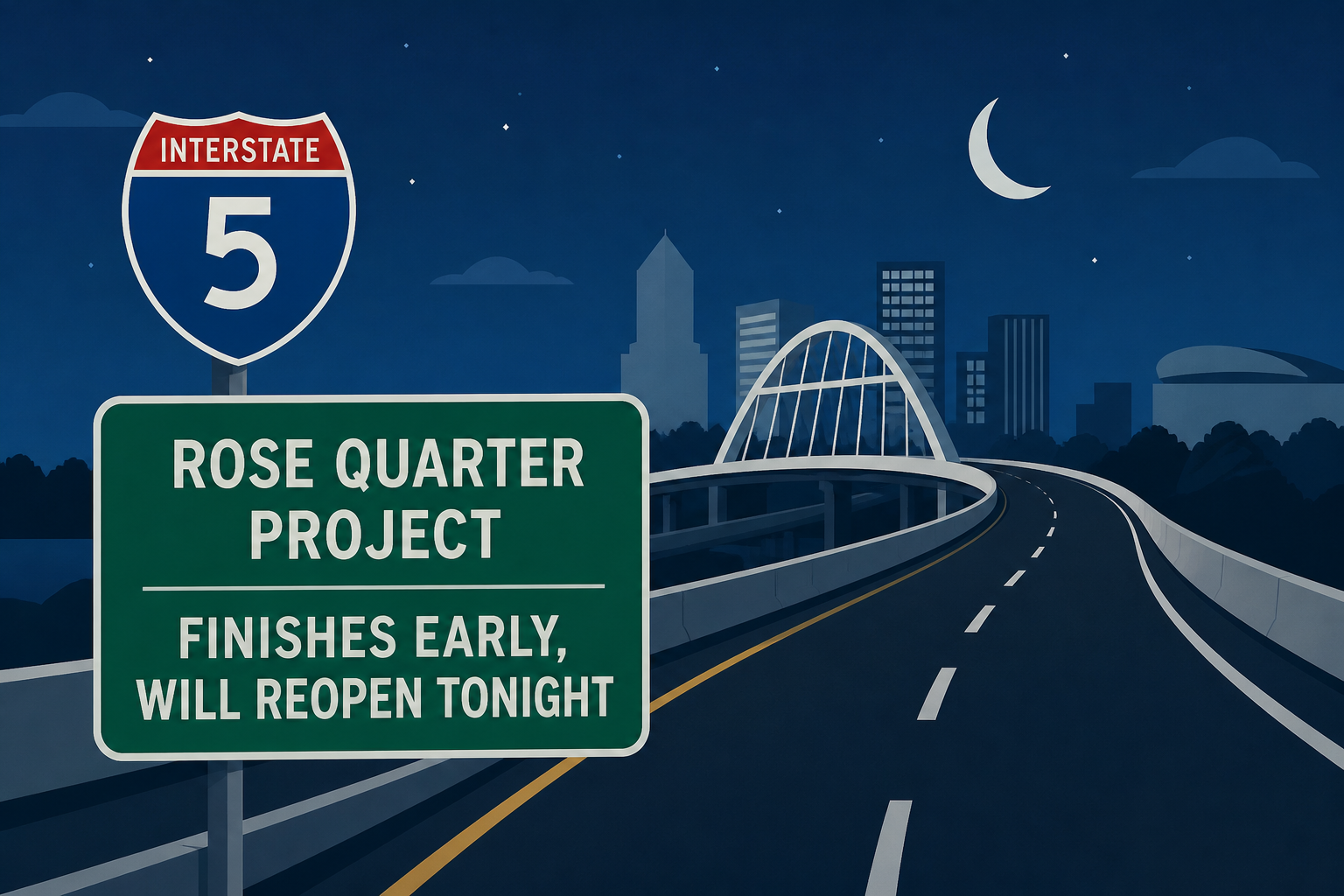 ODOT: I-5 Rose Quarter project finishes early, will reopen tonight