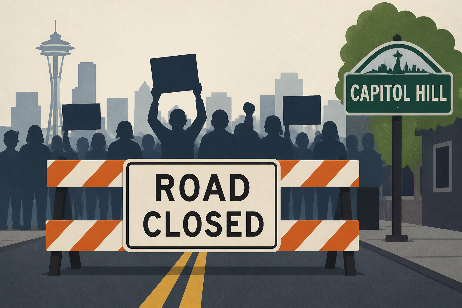 Protest shuts down roads in Seattle's Capitol Hill neighborhood