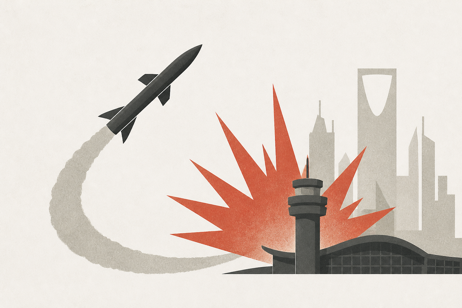 Houthis claim missile strike on Riyadh airport as explosions heard in Saudi capital