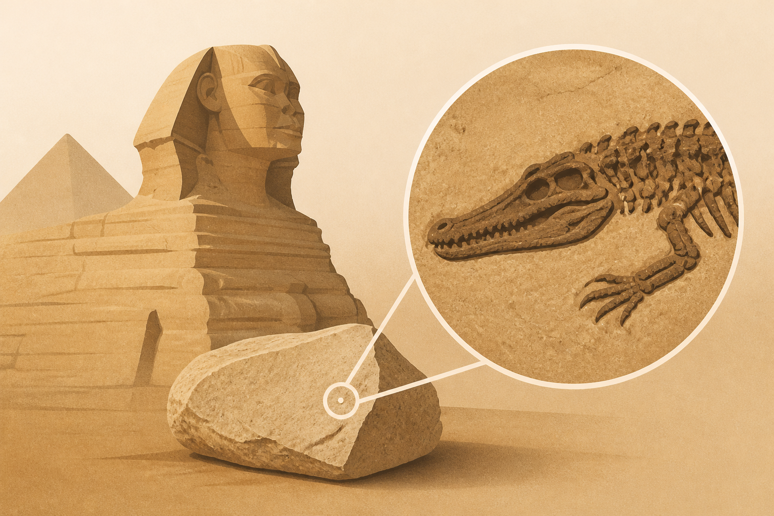 In 2,500 B.C.E., Work on Egypt’s Great Sphinx Began. Now, the Same Rock Used in Construction Has Revealed a New Crocodile Species