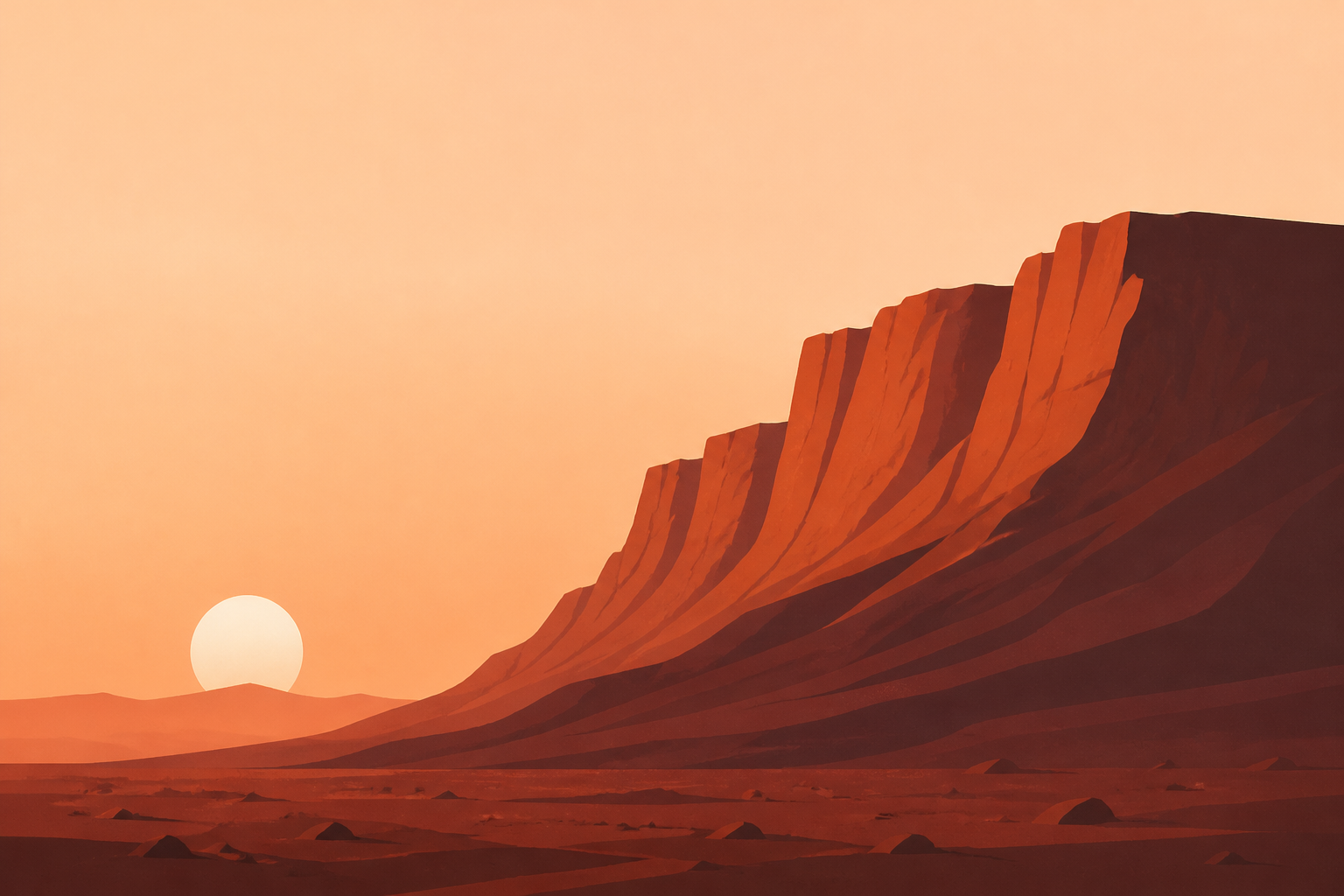 A Rare Image of Mars at Dawn Reveals the Beauty of Its Ancient Cliffs