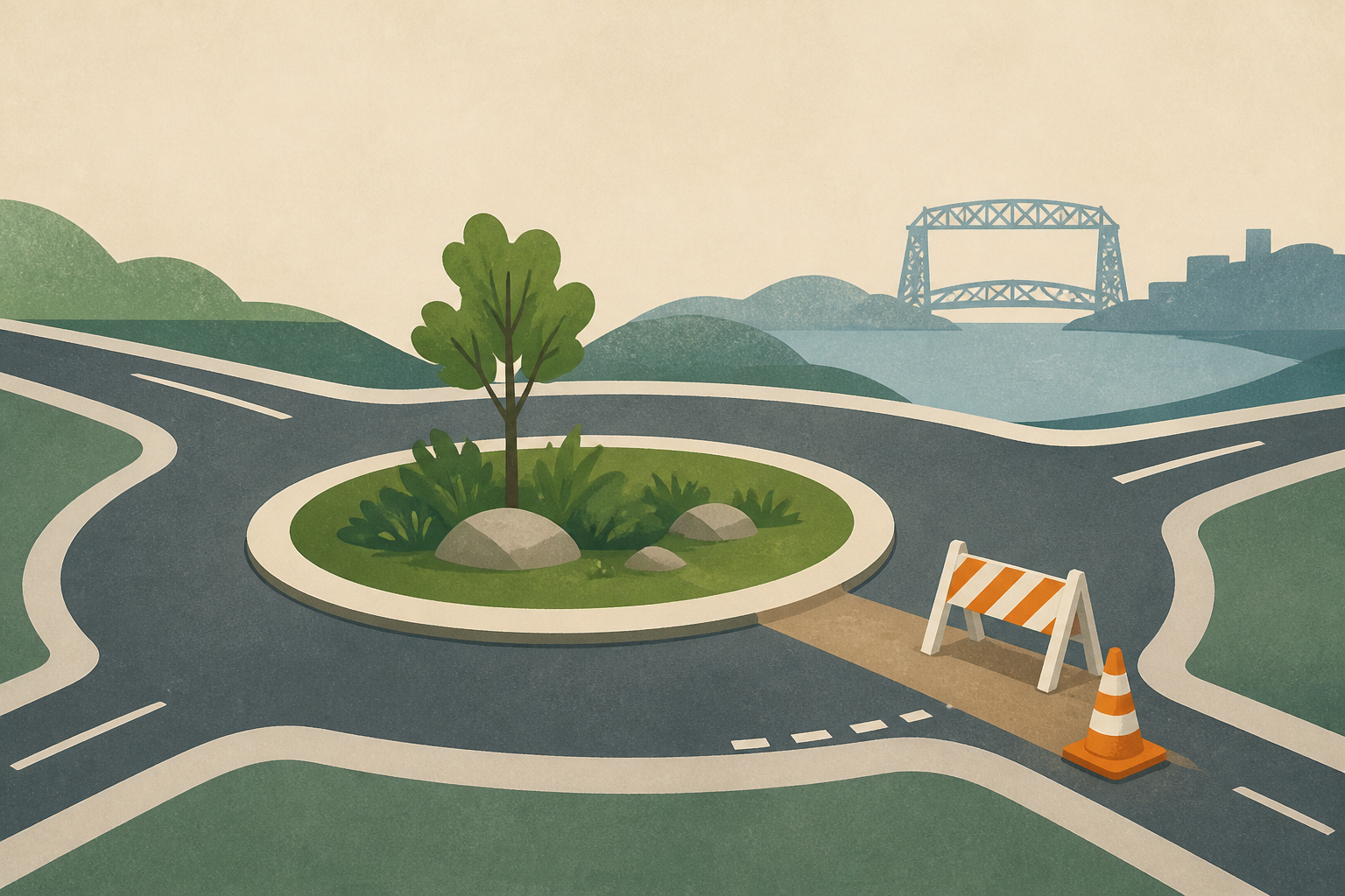 Photos: Roundabout partially opens in Duluth