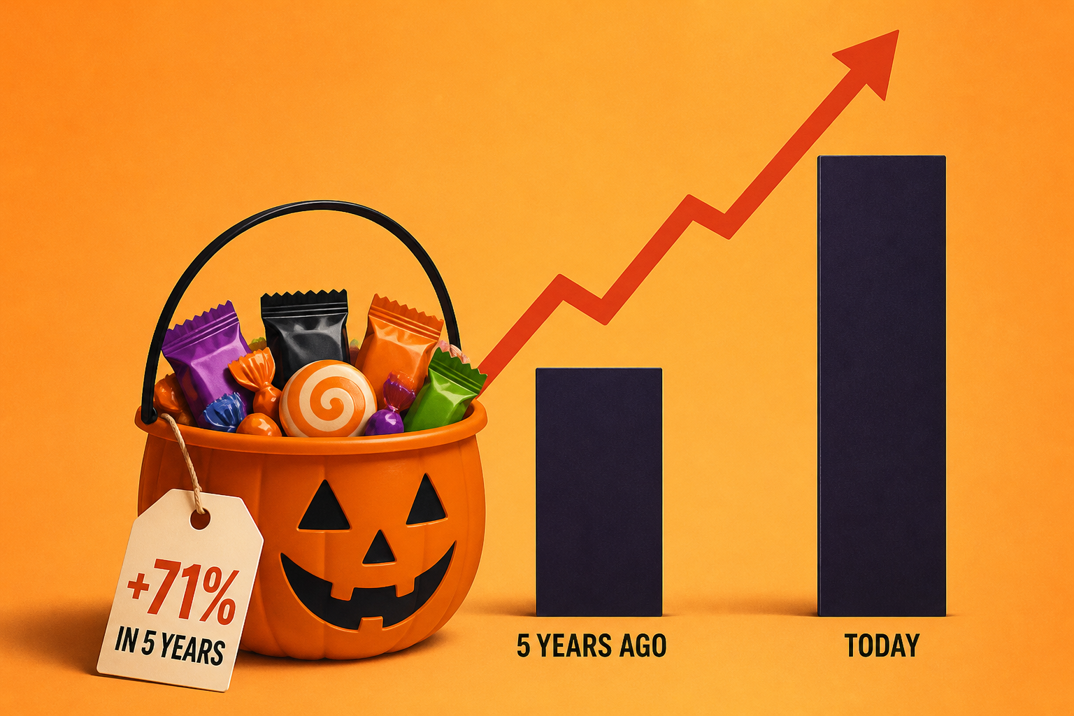 The cost of Halloween candy spiked 71% in 5 years