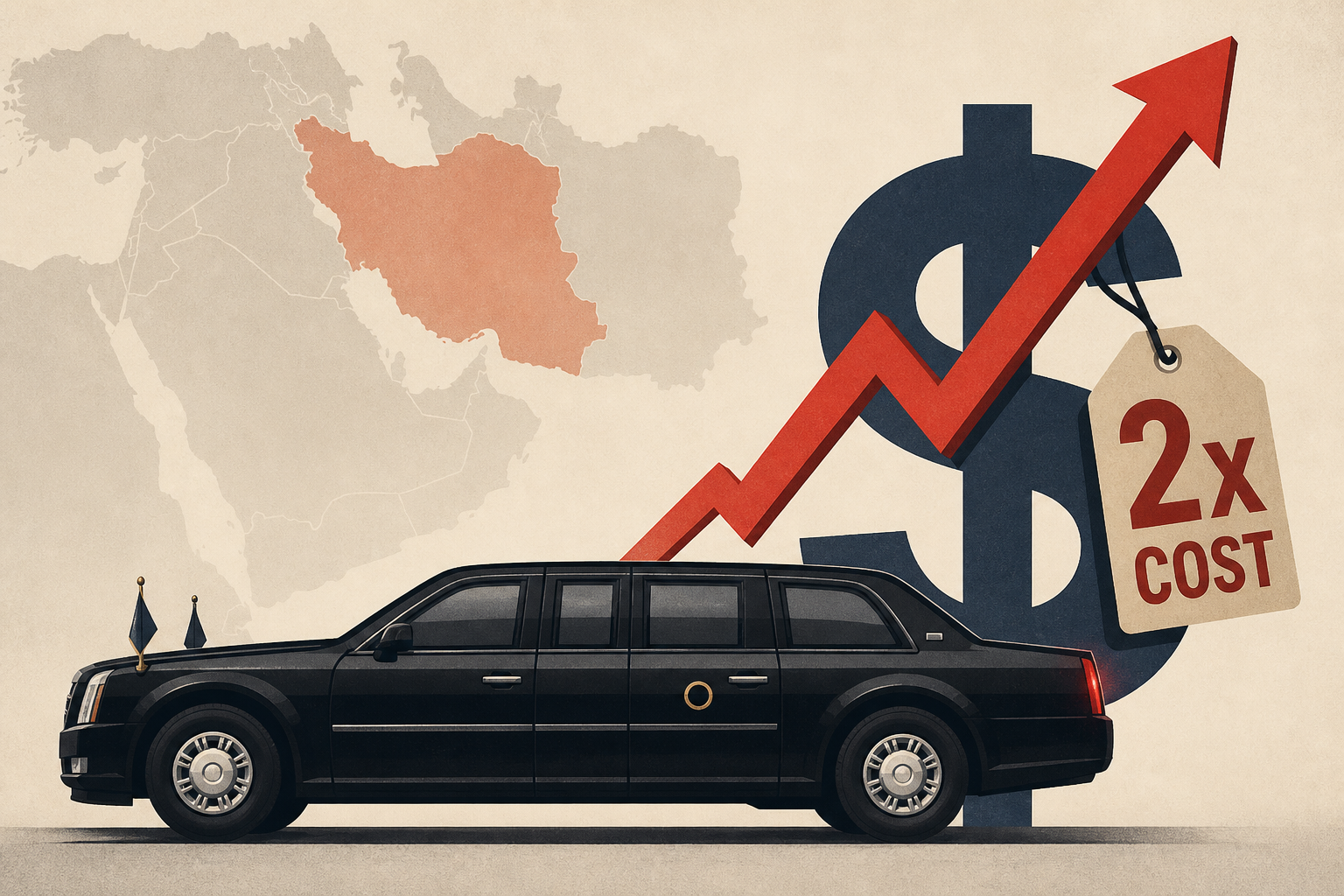 Trump’s war with Iran doubles the cost of his rides in ‘the Beast’