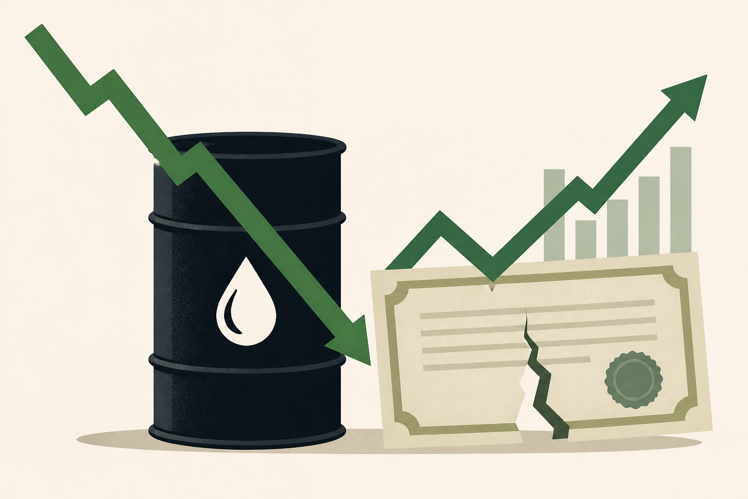 Oil eases, bringing some respite to stocks and battered bonds