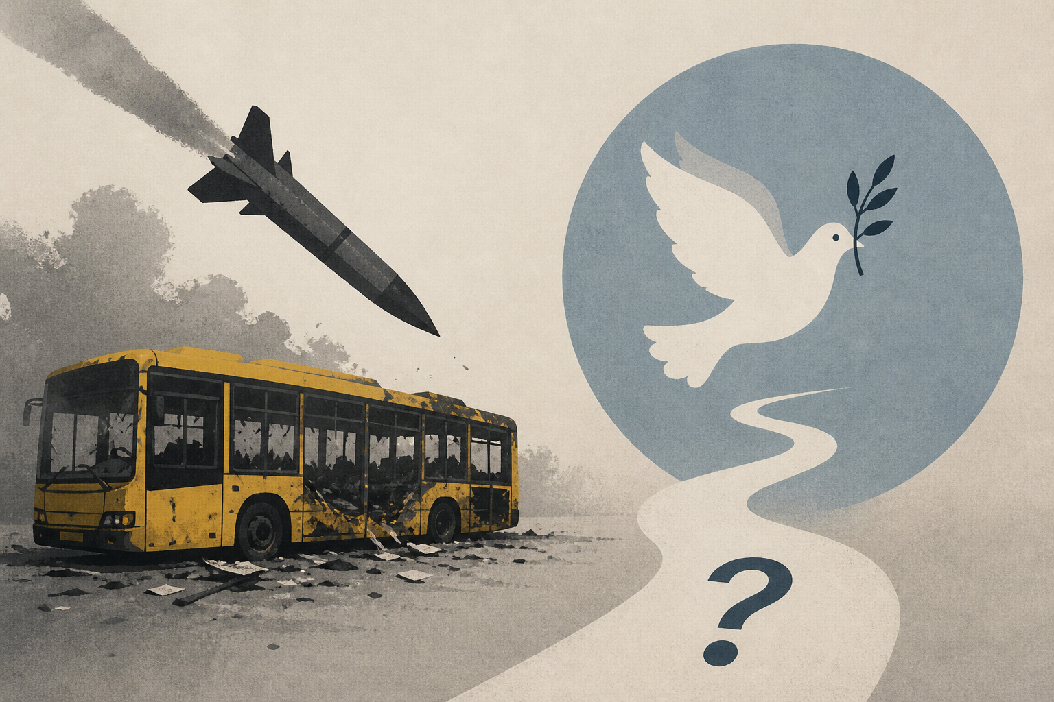 Russian missile strike on Ukraine kills 30 on packed city buses, as Moscow says "no clear path" to peace
