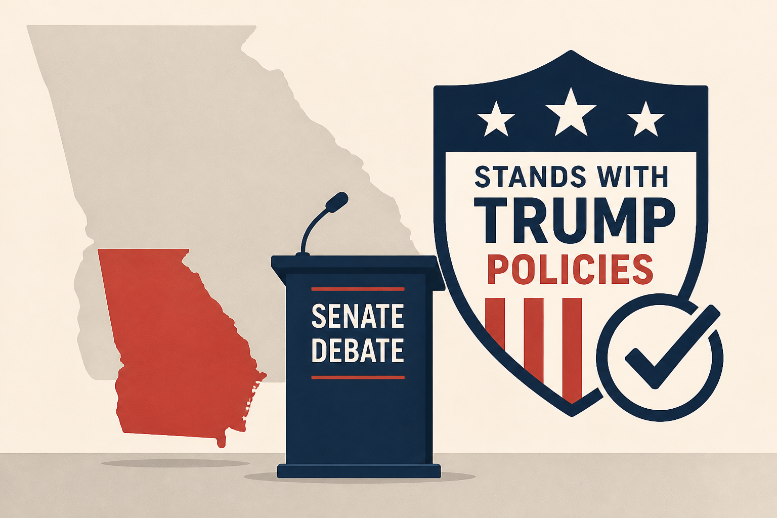 Mike Collins stands with Trump policies in Georgia Senate debate
