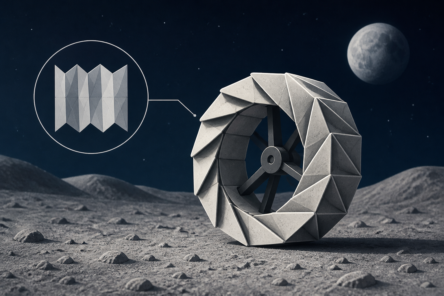 Korean origami-inspired rover wheels could explore the moon