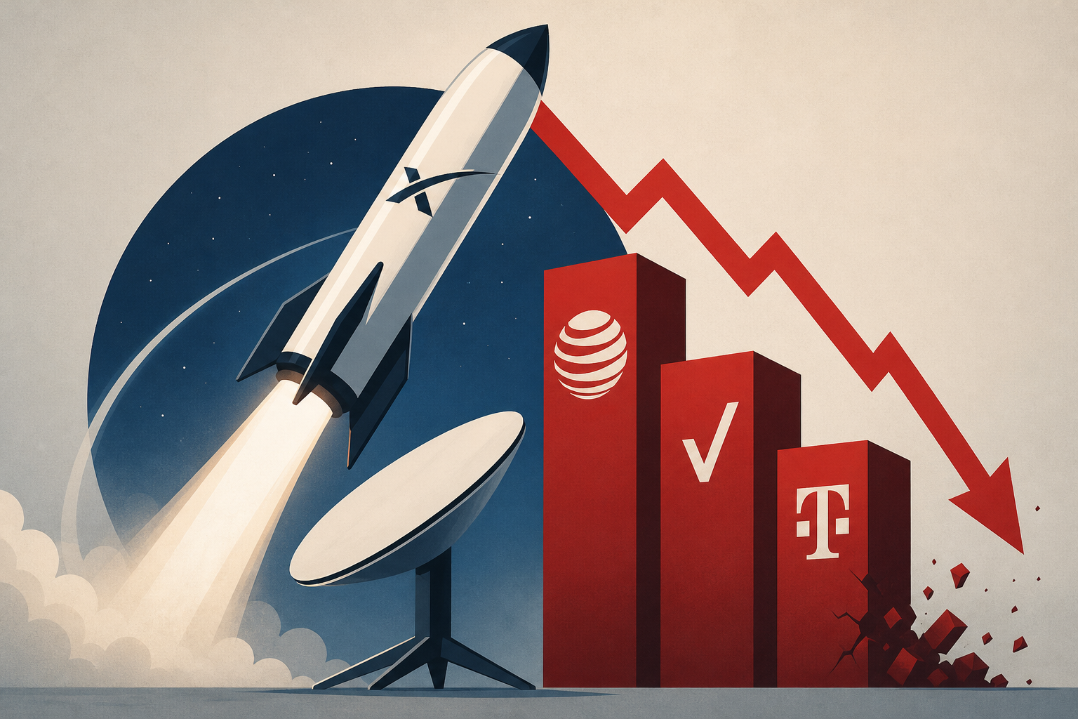 Elon Musk’s SpaceX empire hammers AT&T, Verizon, T-Mobile shares