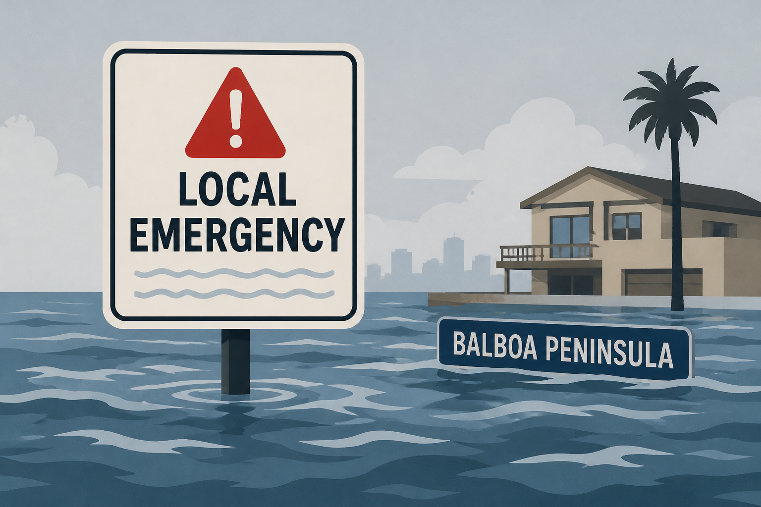 Newport Beach declares local emergency after coastal flooding on Balboa Peninsula