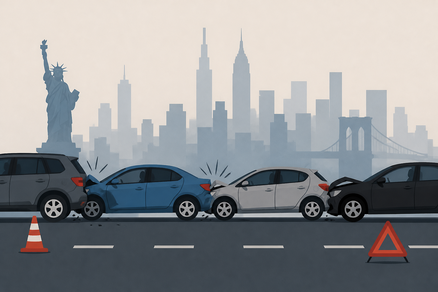 One person killed and nine injured in chain-reaction crash in New York City