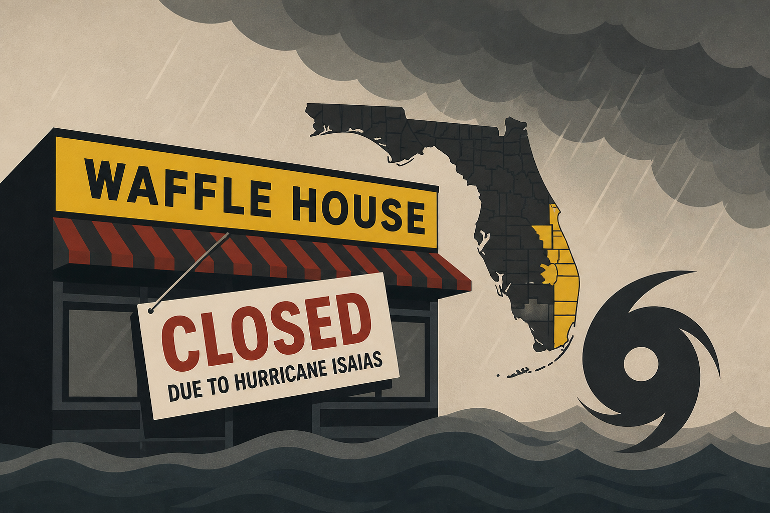 Waffle House closed in some Florida counties for Hurricane Isaias, landfall
