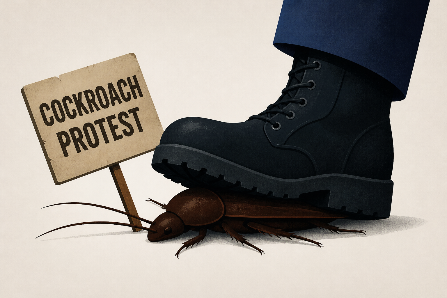 Indian police crack down on 'Cockroach' protest in Delhi