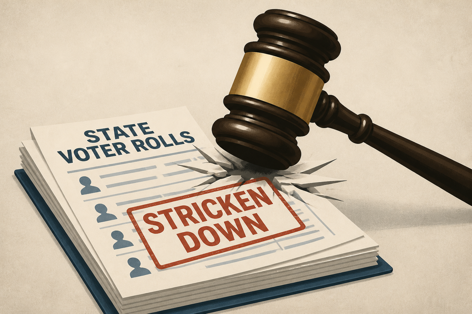 Judge strikes down DOJ's policy of reviewing state voter rolls, saying it would "run roughshod over longstanding laws"