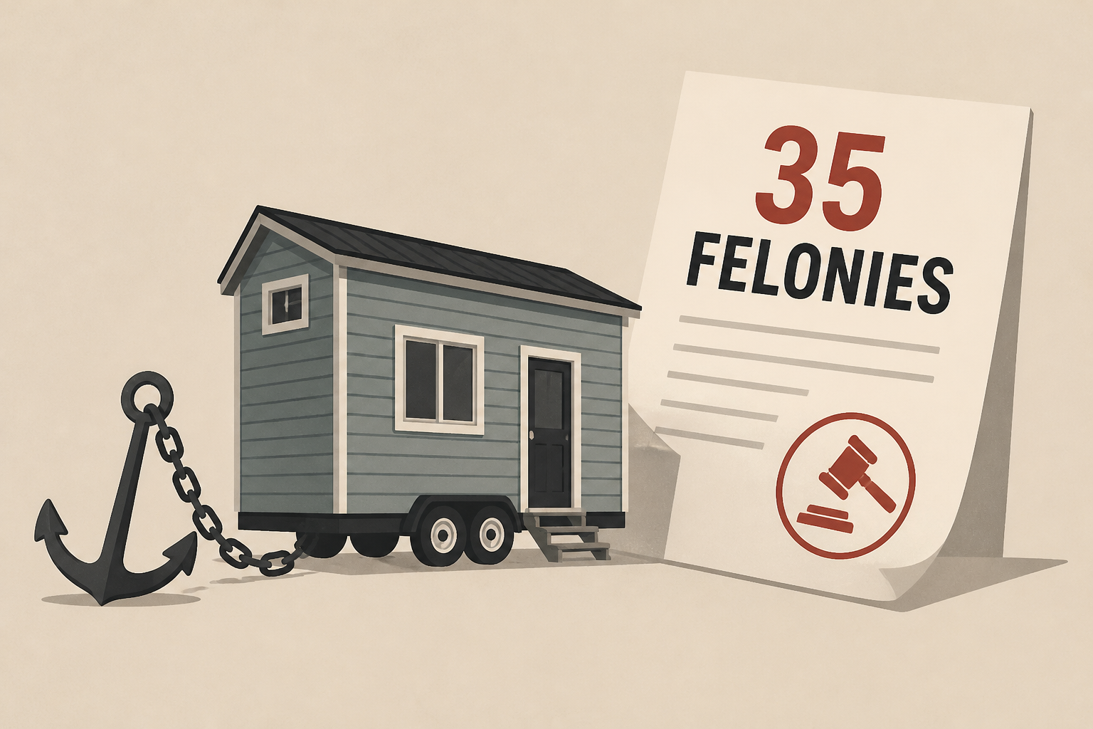 Anchored Tiny Homes co-founders face 35 felonies in Sacramento County