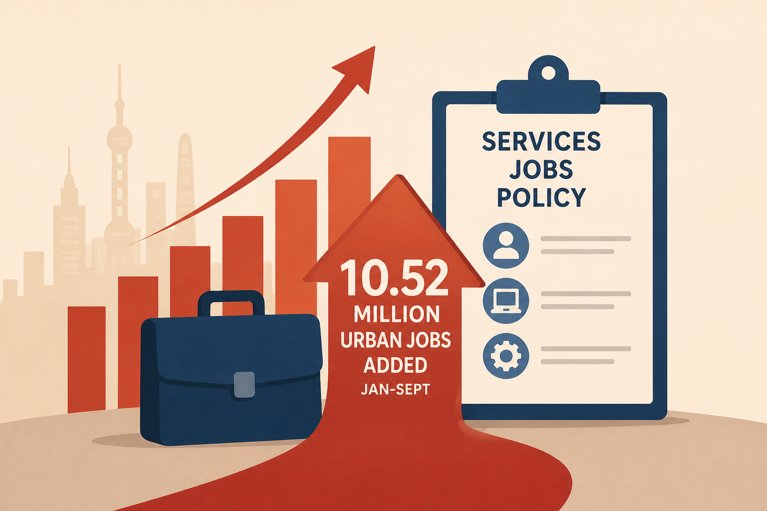 China adds 10.52 million urban jobs in Jan-Sept, to roll out services jobs policy