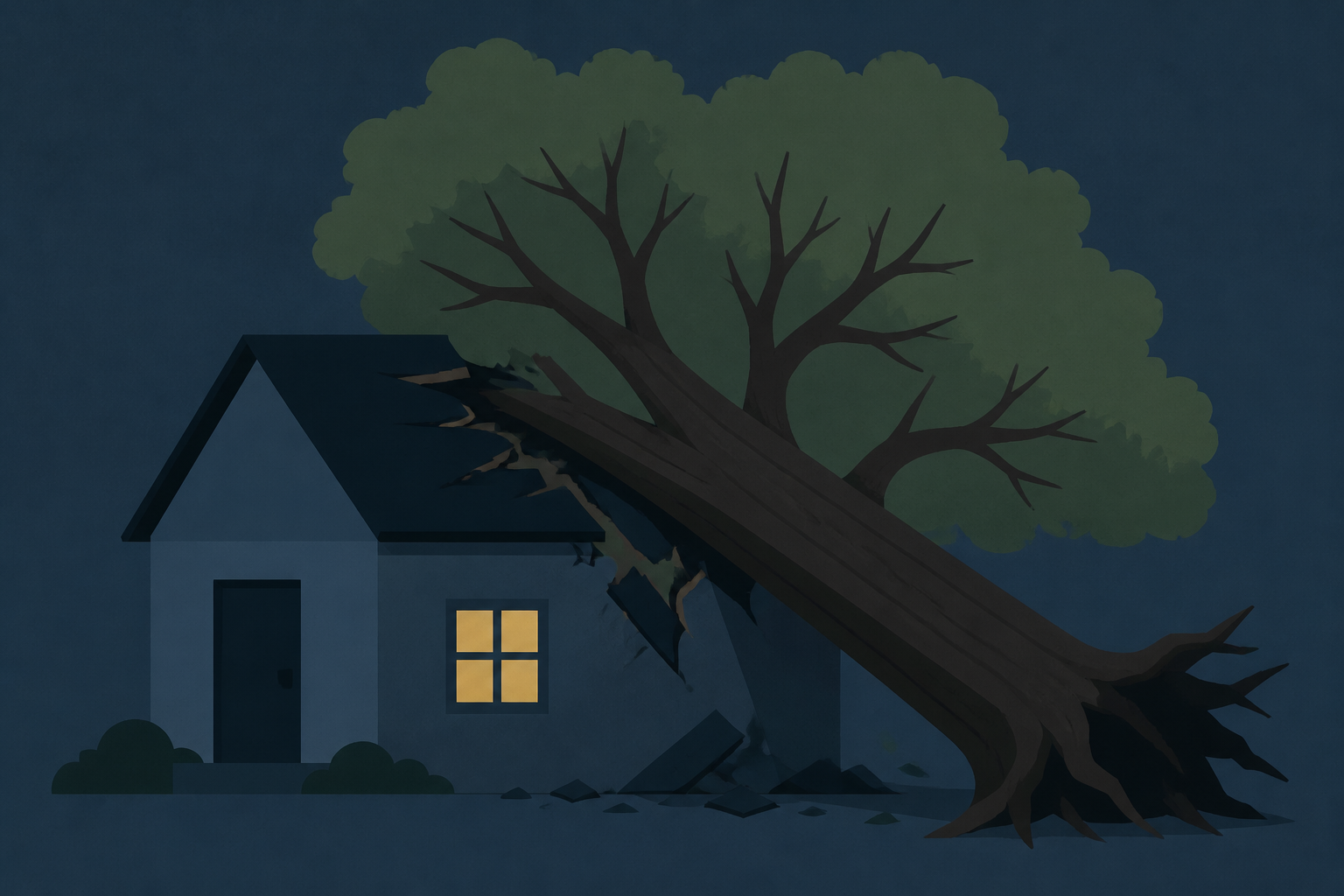Tree falls on Birmingham home, killing one overnight