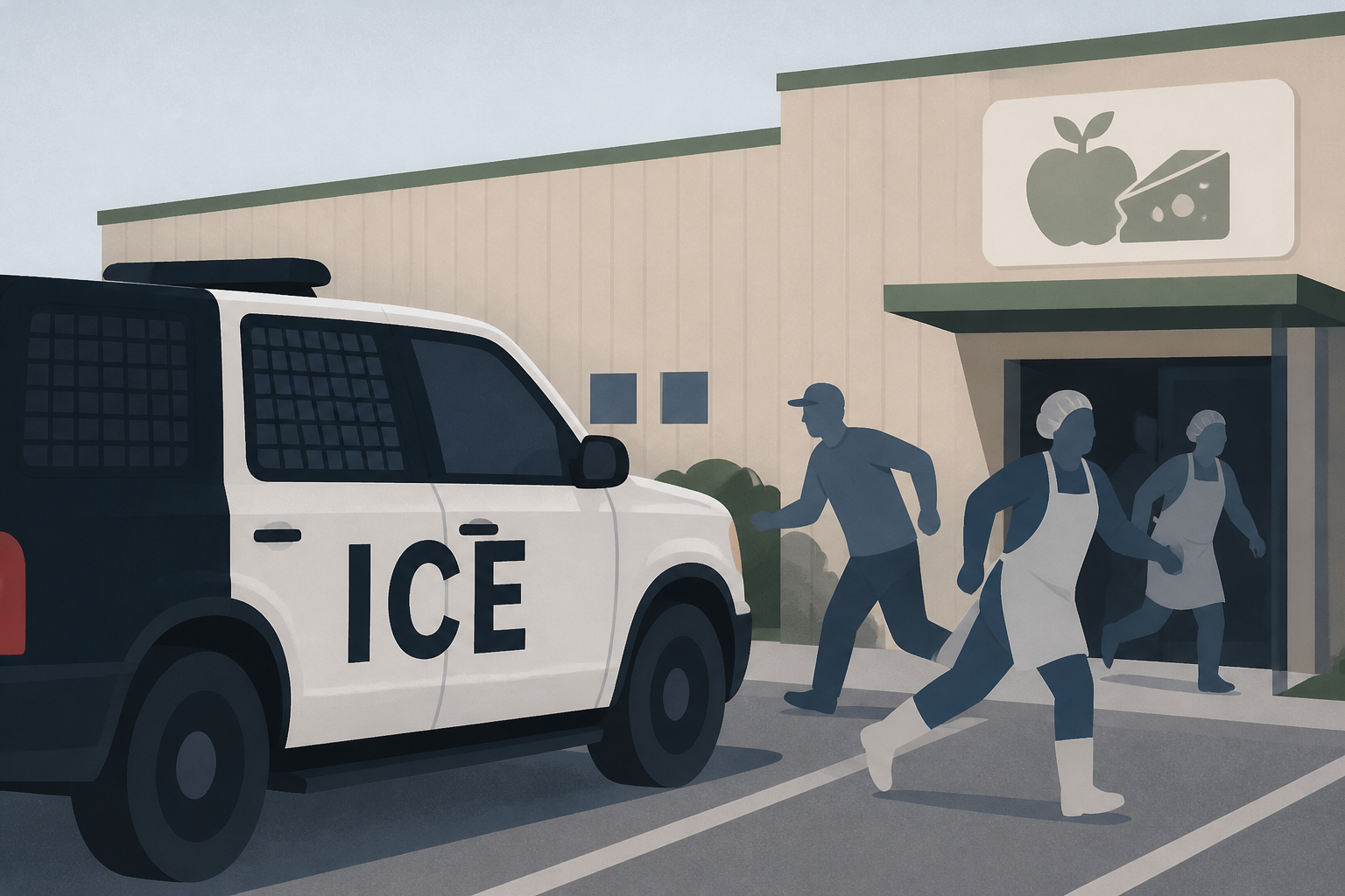 ICE showed up in the parking lot of an Oregon food processor, sparking panic among workers
