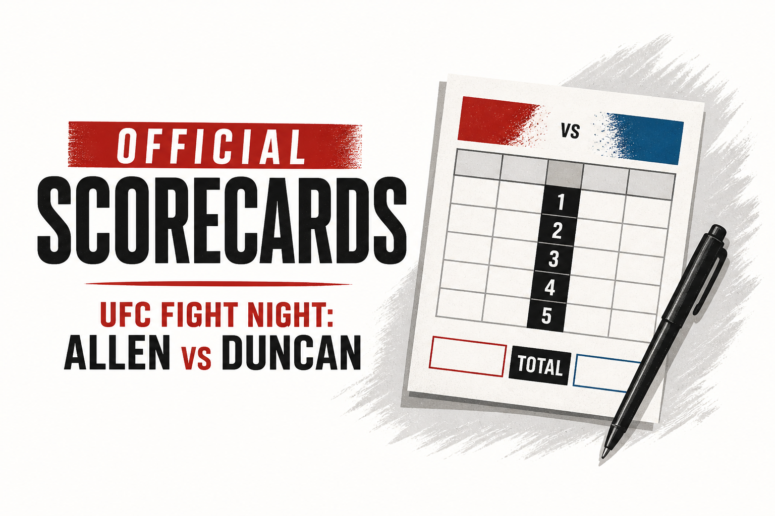 Official Scorecards | UFC Fight Night: Allen vs Duncan