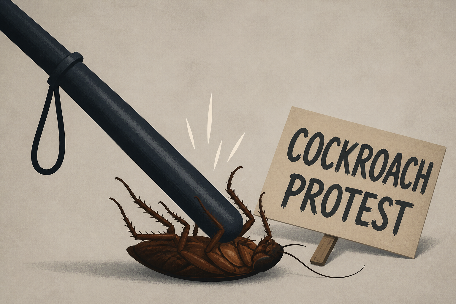 Indian police crack down on 'Cockroach' protest in Delhi