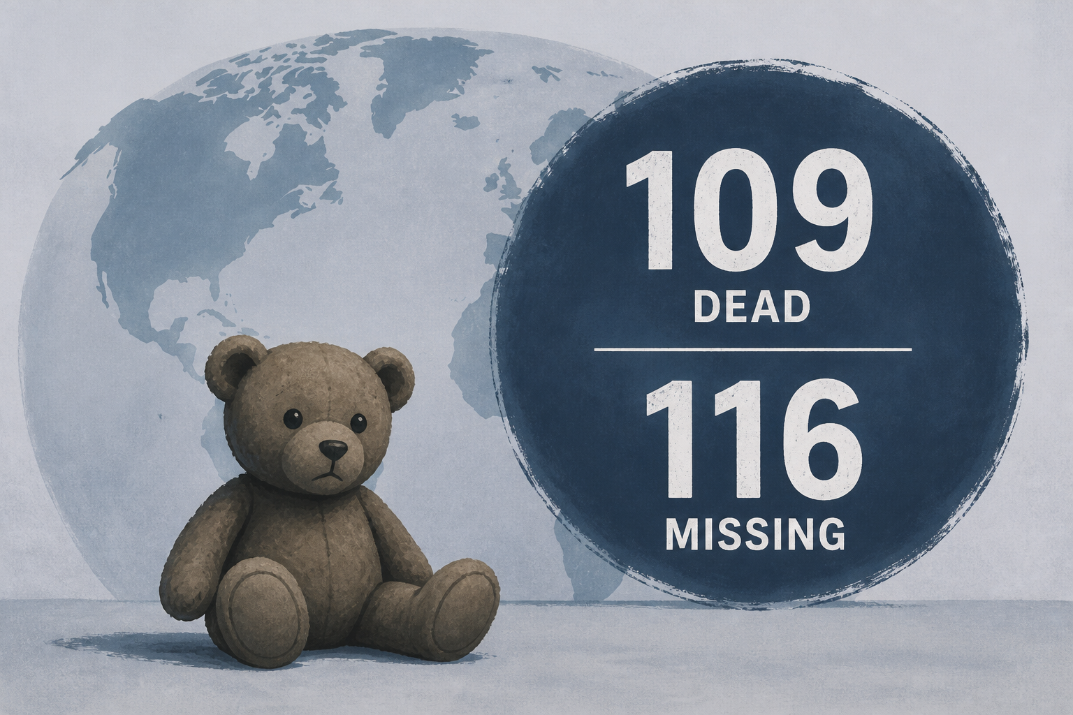 Children among 109 dead with 116 still missing, UN says