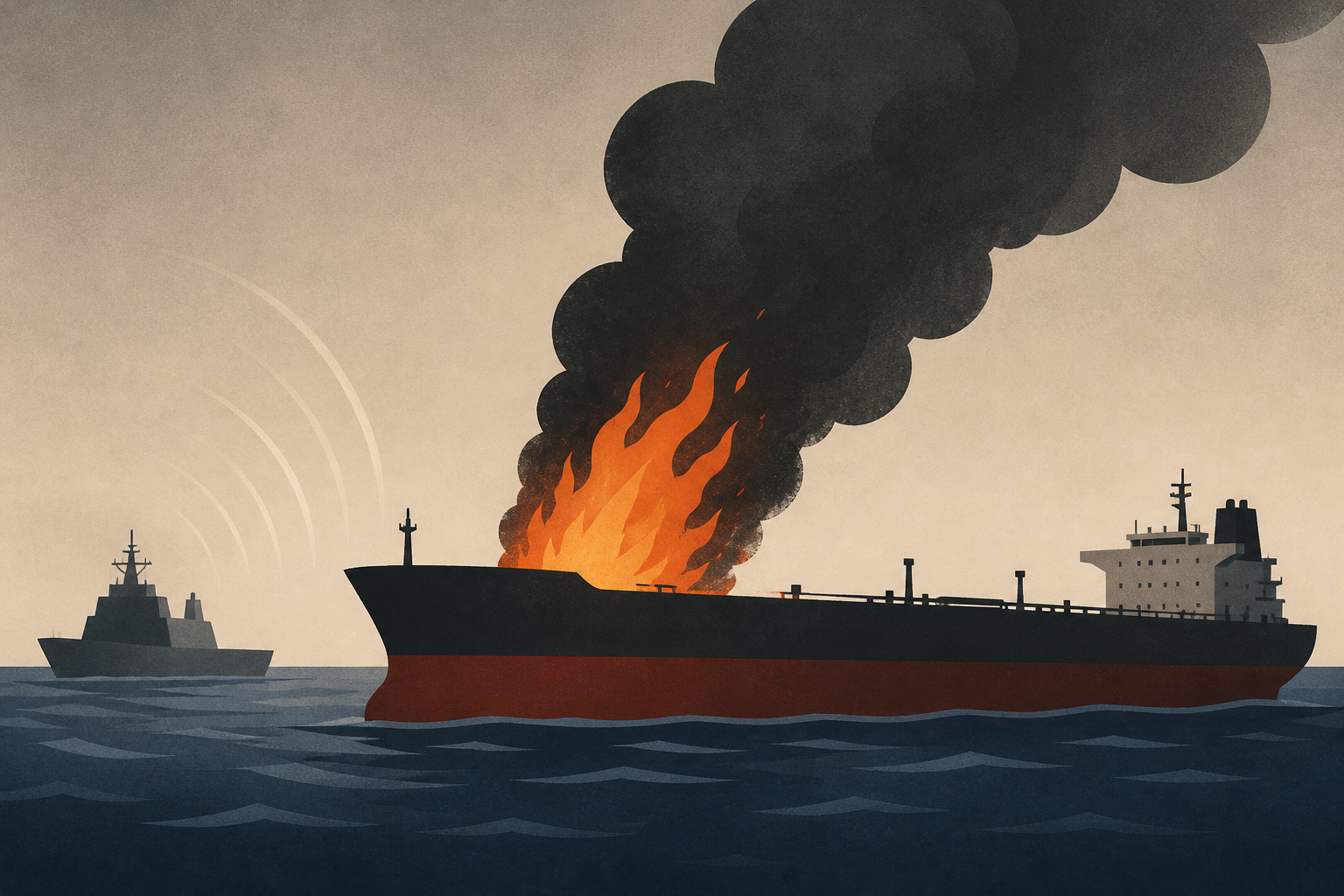 Iran sets supertanker ablaze after US takes out ship breaking blockade