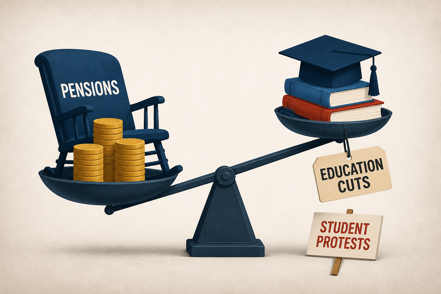 Baby boomer vs. Gen Z: French pension costs drive education cuts that fuel student protests