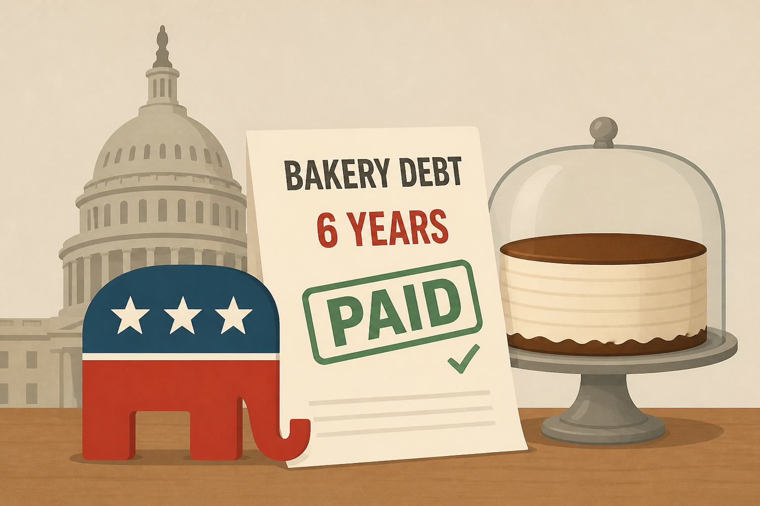 Republican US senator facing re-election settles six-year bakery debt