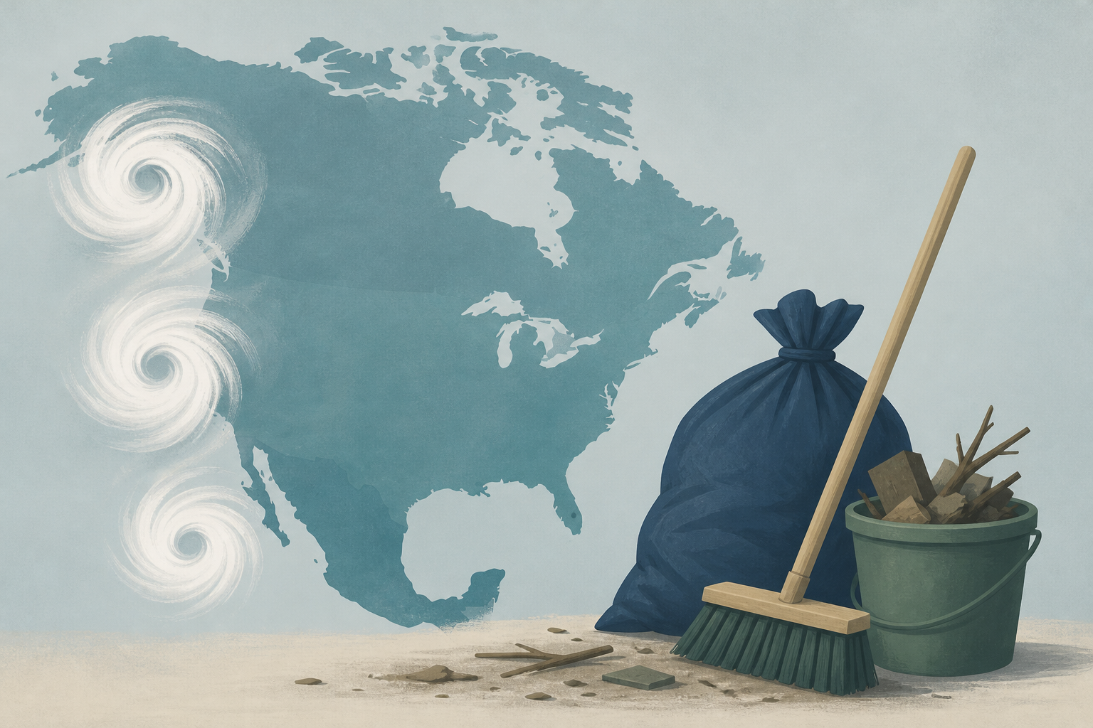 Coast-to-coast cleanup after three storms batter North America