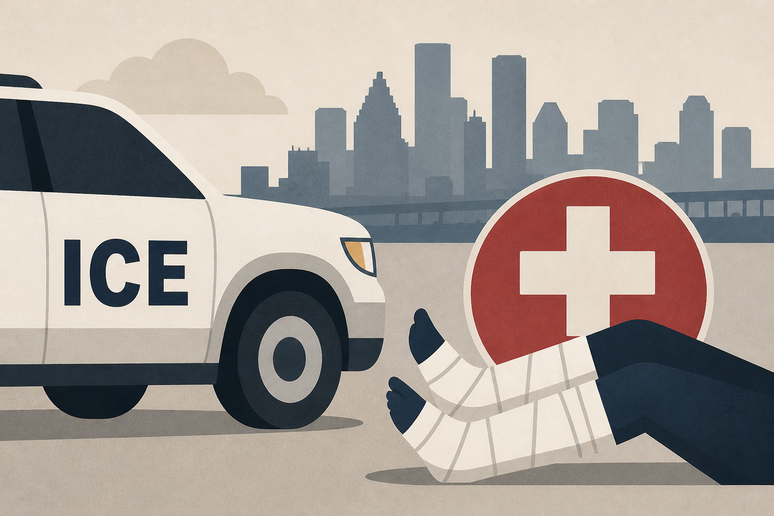 A man struck by an ICE vehicle near Houston broke both his legs - here’s what we know