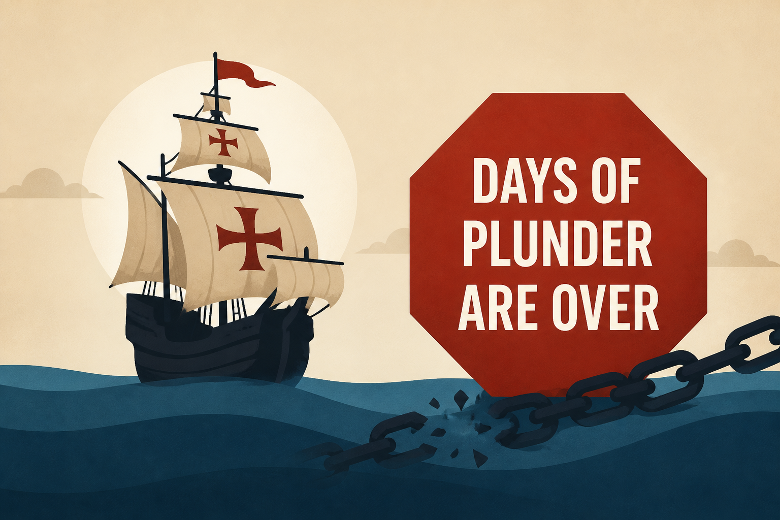 Trump, marking Columbus Day, says 'days of plunder are over'