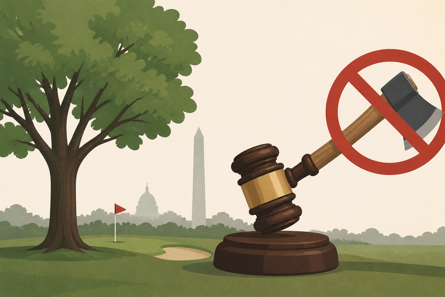 Judge blocks Trump administration from cutting down trees at D.C. golf course for 2 weeks