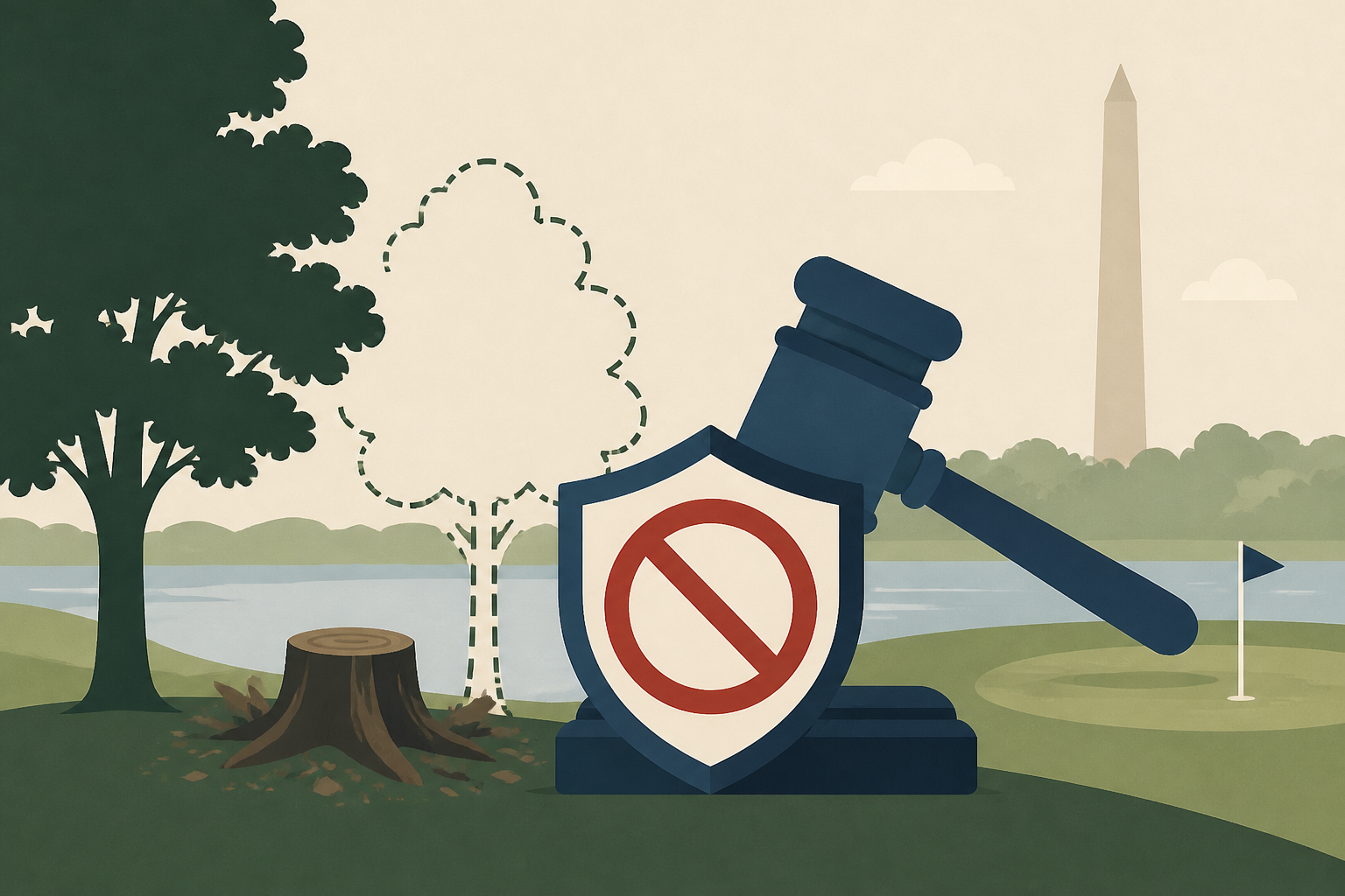 Judge blocks Trump's East Potomac Golf Course tree clearing : NPR