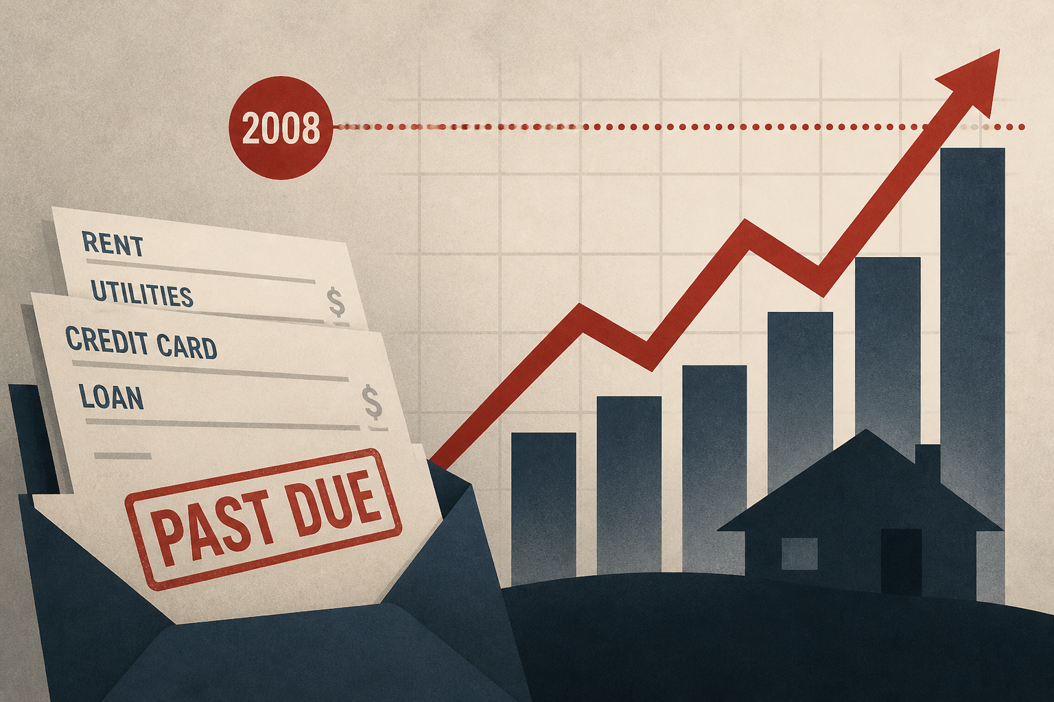 US families are behind on bills at rate not seen since Great Recession of 2008
