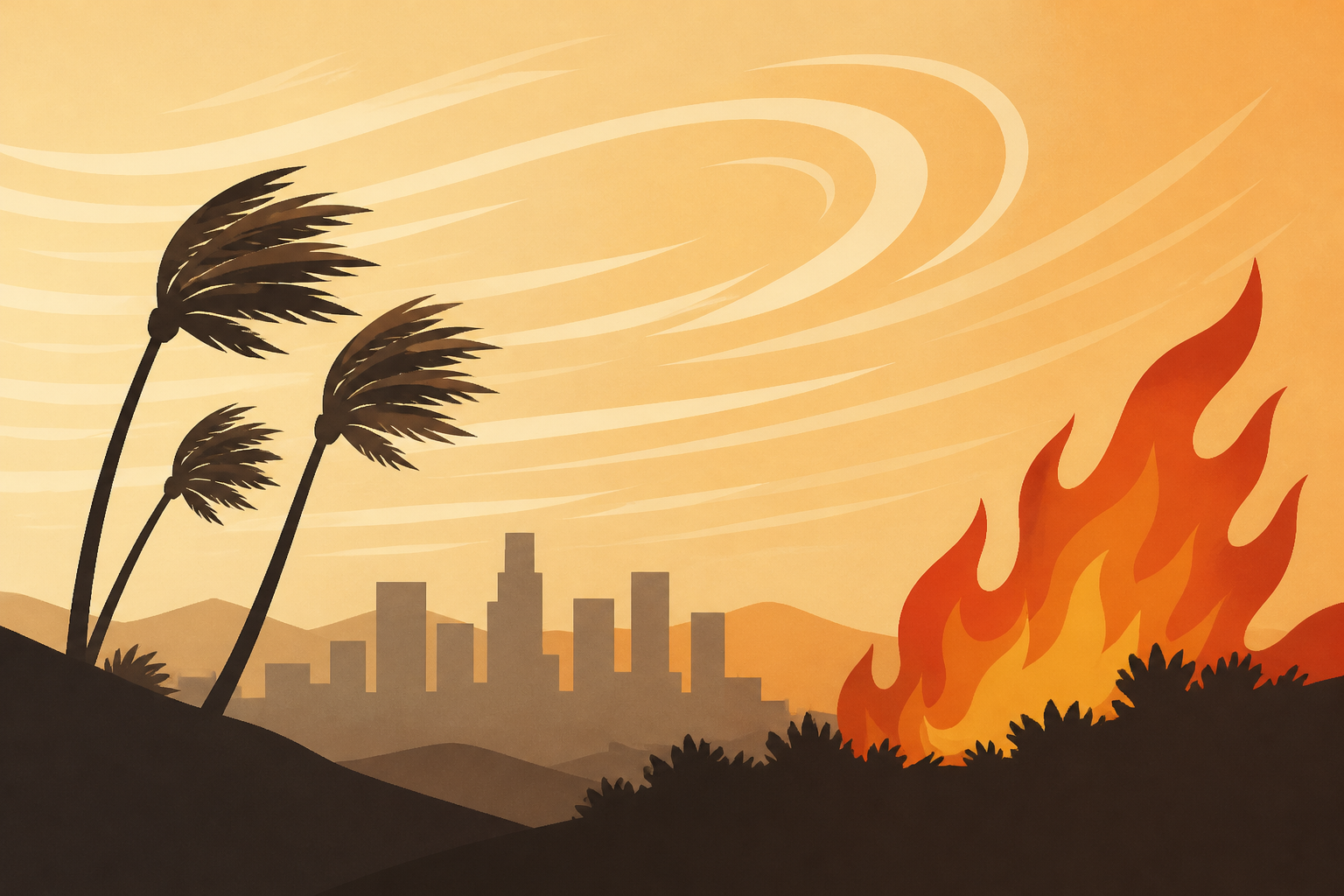 First Santa Ana winds of season bring fire danger to L.A. Thursday and Friday