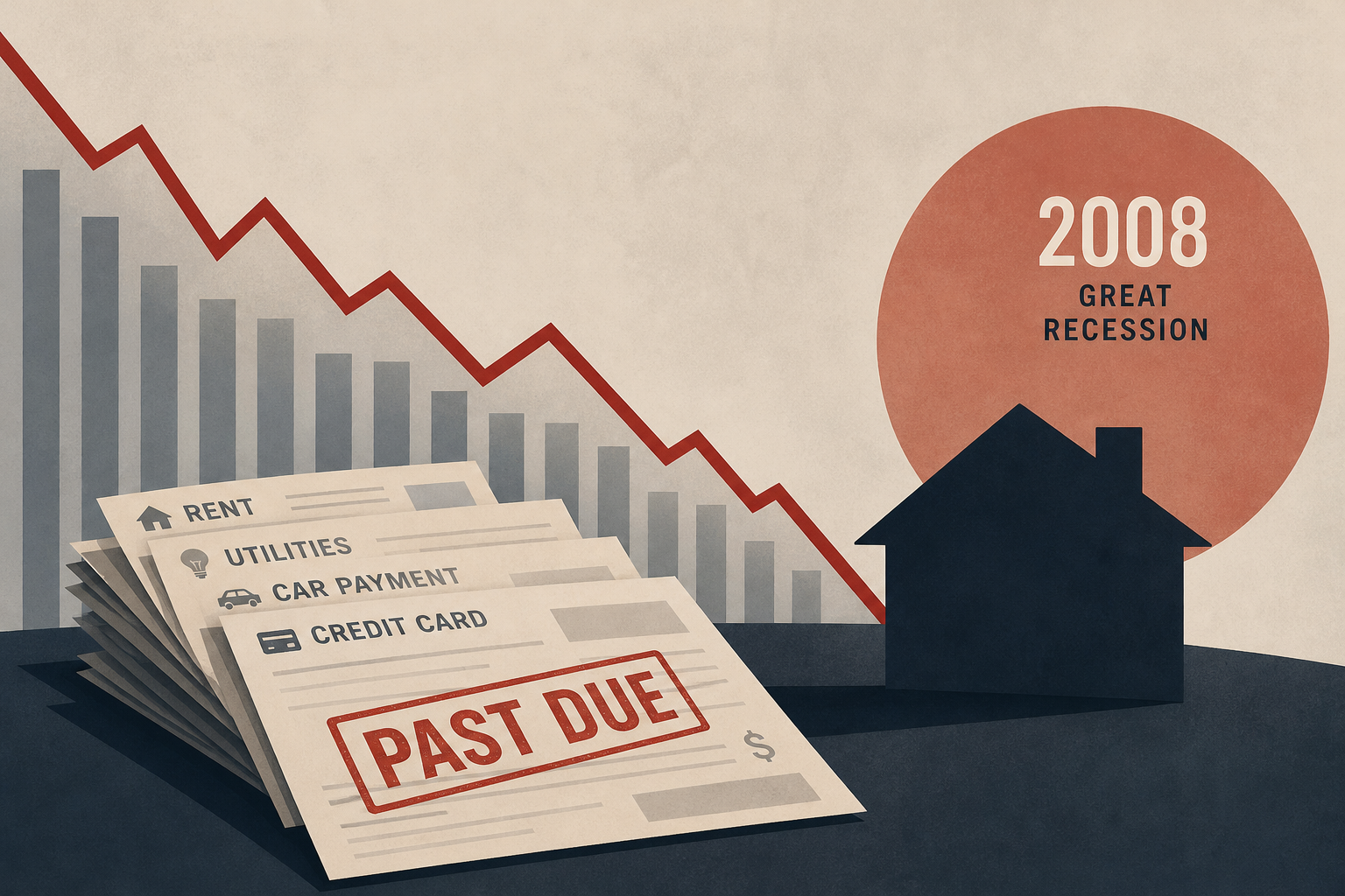 US families are behind on bills at rate not seen since Great Recession of 2008
