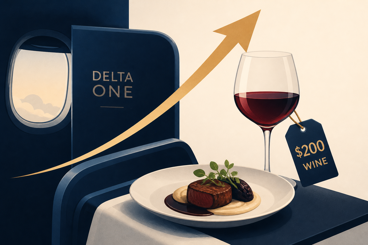 Delta One's boozy upgrade with $200 wine, luxe dining
