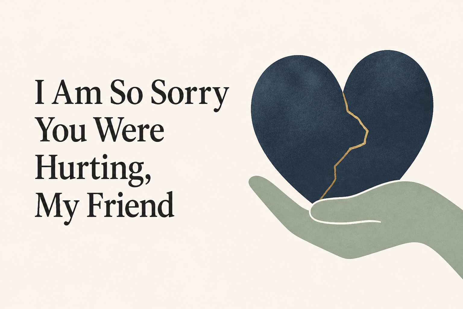 "I Am So Sorry You Were Hurting, My Friend"