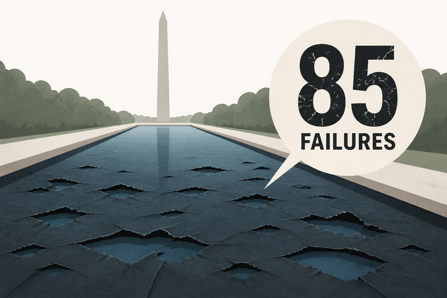 Trump’s Reflecting Pool liner failed in a whopping 85 places, inspection finds