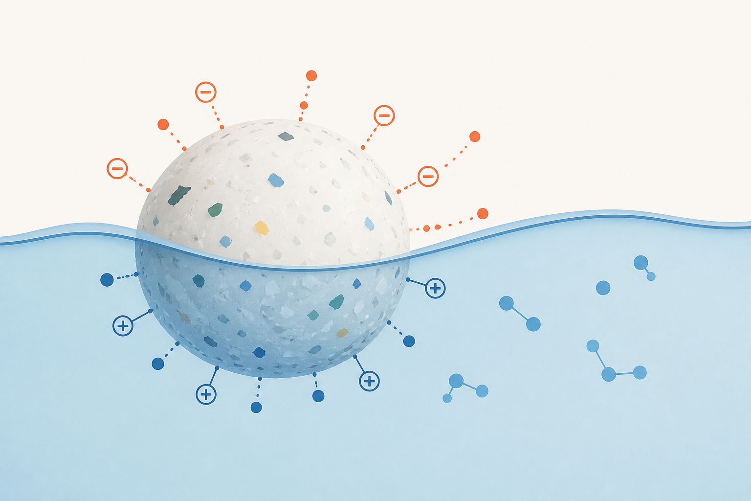 Intrinsic physicochemical activity at microplastic-water interfaces