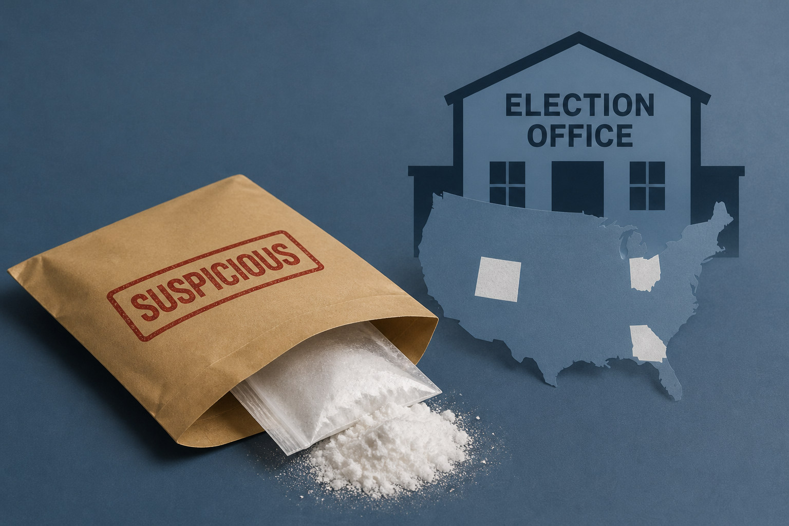 Suspicious white powder sent to election offices in 3 states