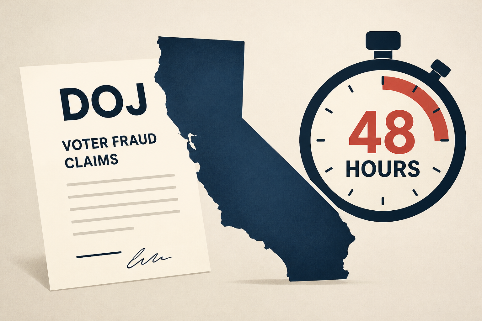 DOJ says California must respond to voter fraud claims within 48 hours