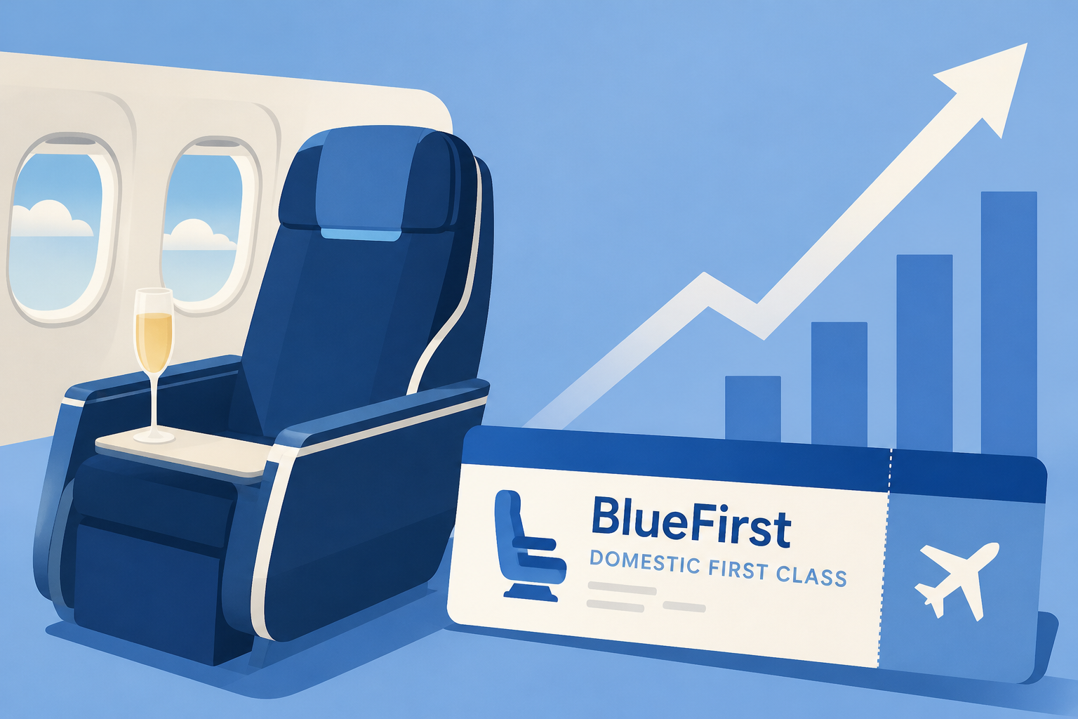 JetBlue’s new domestic first class, BlueFirst, is now on sale