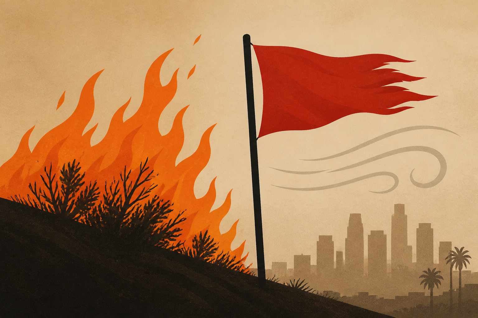 Brush fires erupts amid red flag warnings, strong winds across LA area