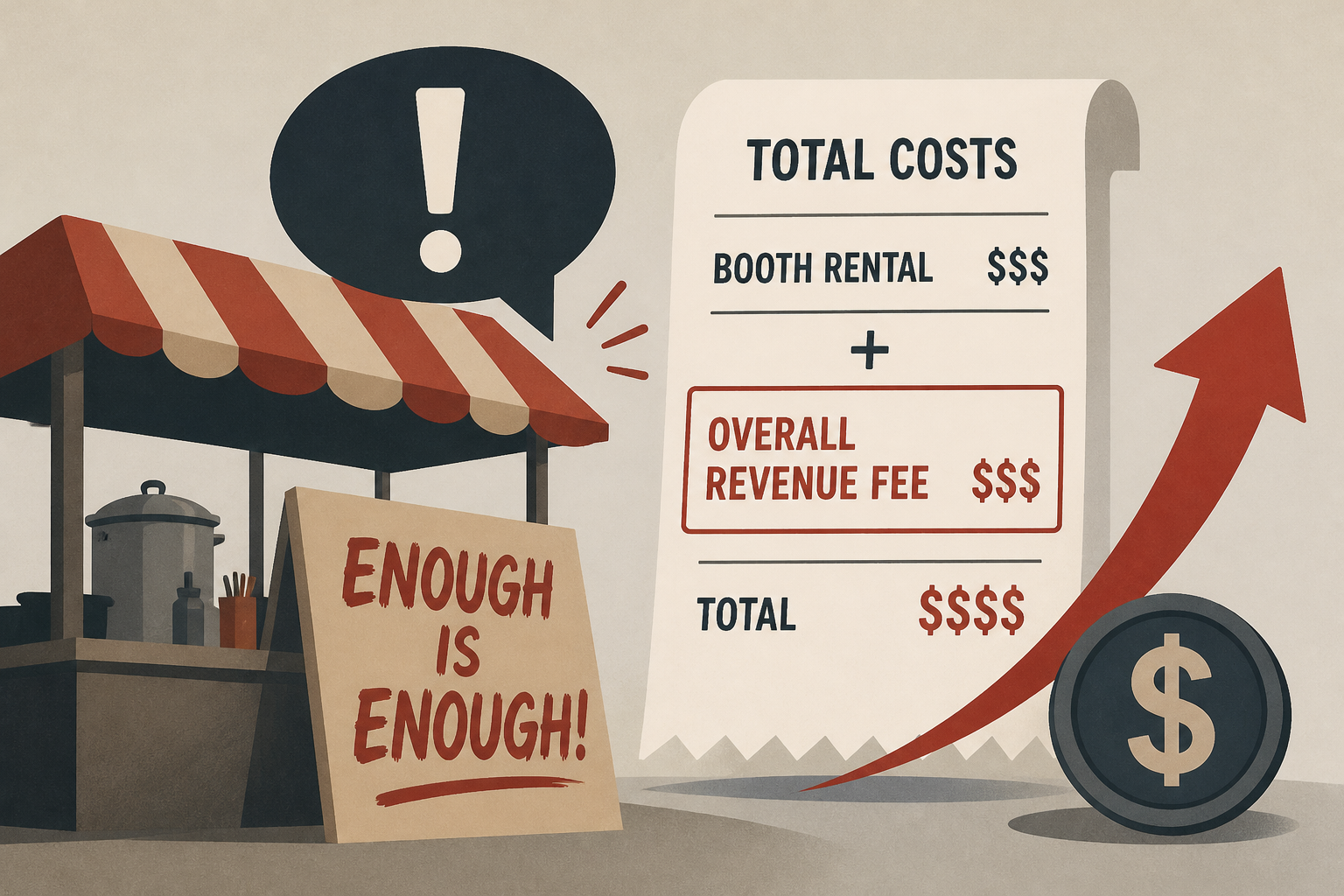 Food vendors riled up over new overall revenue fee that's in addition to booth rental cost