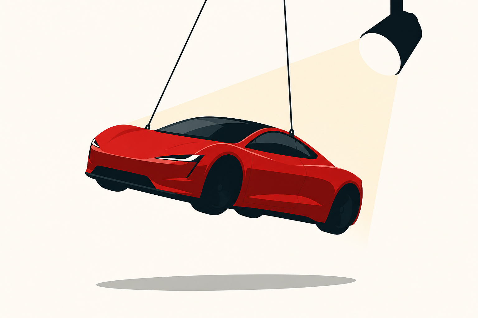 The incredible flying Tesla Roadster is just for show